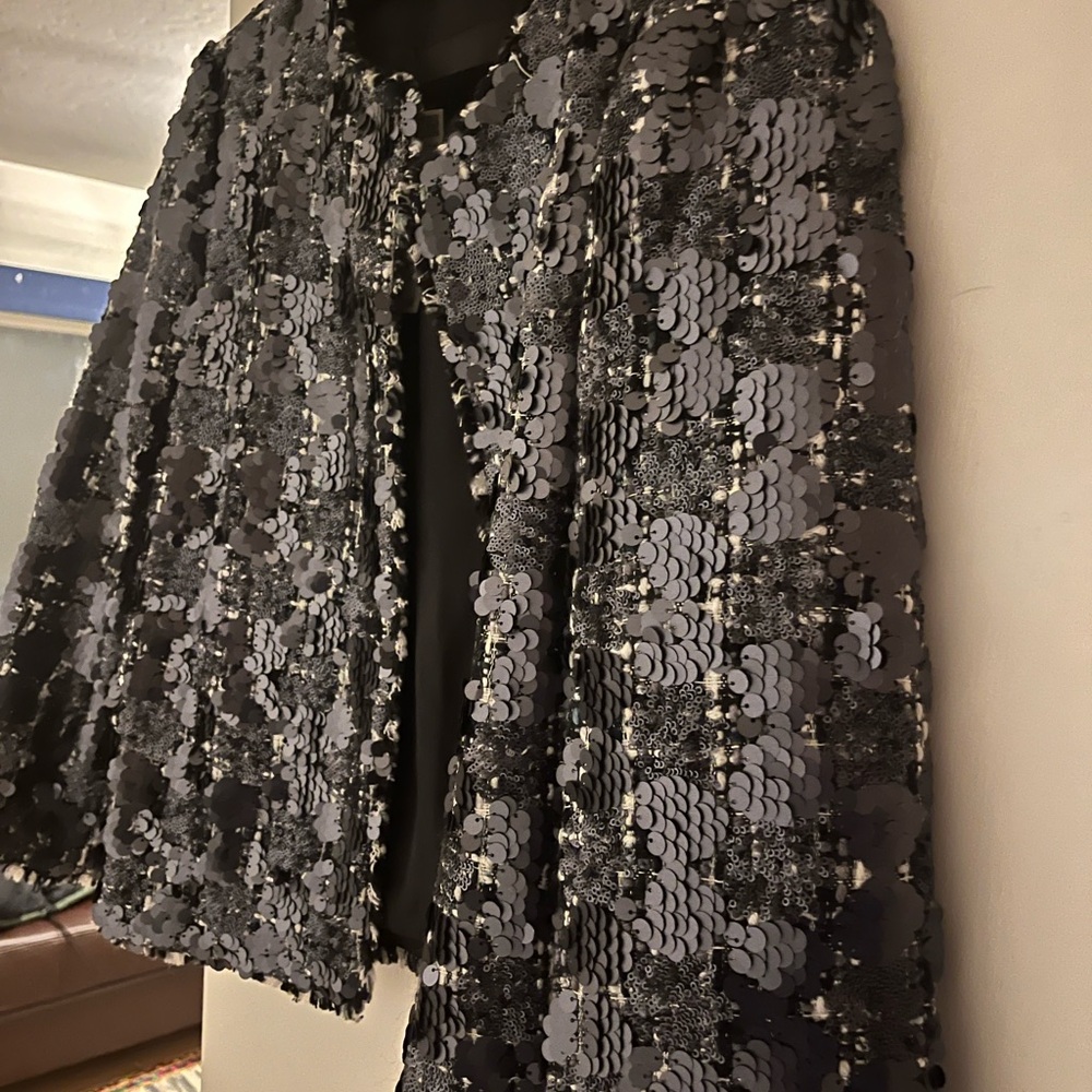 Sequin Embellished Navy Blue Jacket